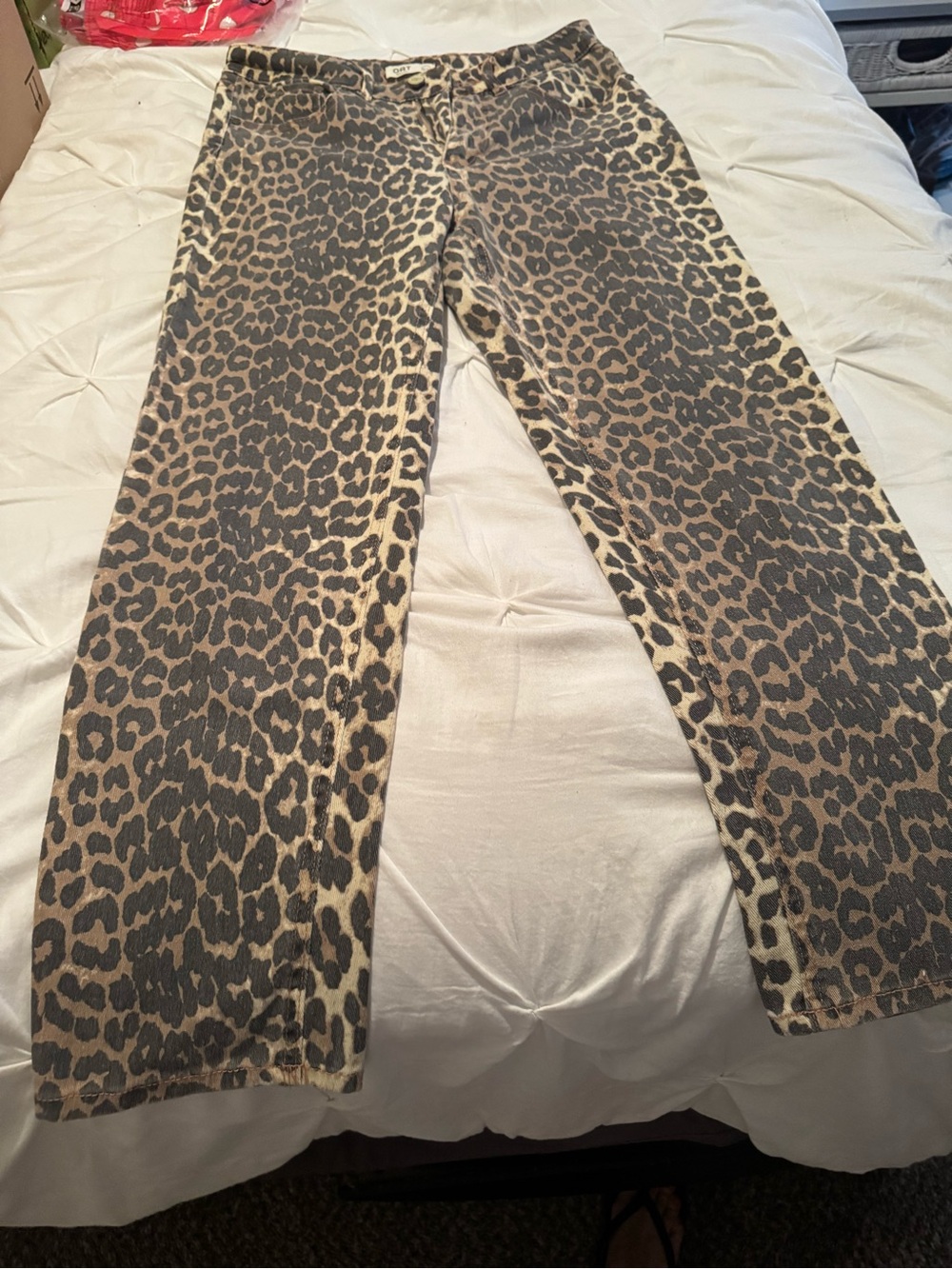 Oat New York Leopard-Print Boot Cut Jeans in Brown & Black